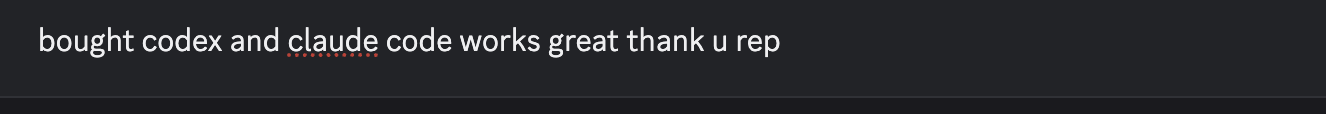 Discord review describing working Codex and Claude Code access